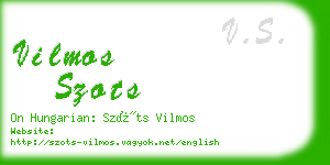 vilmos szots business card